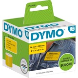 Dymo 2133400 etichetta autoadesiva Rettangolo con angoli arrotondati Rimovibile Giallo 220 pz Giallo, Rettangolo con angoli arrotondati, Rimovibile, Nero su giallo, 54 x 110 mm, Universale