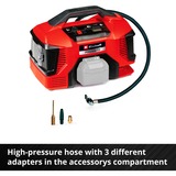 EINHELL Compressore a batteria Power X-Change PRESSITO 18/21, 18 Volt rosso/Nero