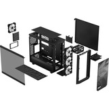 Fractal Design Meshify 2 Lite Nero Nero, PC, Nero, ATX, EATX, micro ATX, Mini-ITX, Acciaio, Vetro temperato, Multi, Ventole