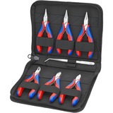 KNIPEX 00 20 16 set di strumenti meccanici 7 strumenti, Set pinze rosso/Blu, Acciaio inossidabile, 720 g, 7 strumenti
