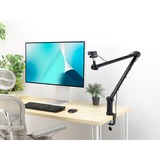 Kensington Braccio A1020, Supporto Nero, Asta di supporto per microfono, Base di supporto da tavolo, Nero, Alluminio, Plastica, Acciaio, Acciaio, 3/8"