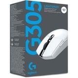 Logitech G305 mouse Mano destra RF senza fili + Bluetooth Ottico 12000 DPI bianco, Mano destra, Ottico, RF senza fili + Bluetooth, 12000 DPI, 400 fps, Bianco