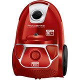 Rowenta Compact Power PARQUET RO3950, Aspirapolvere rosso, 900 W, A cilindro, Secco, Sacchetto per la polvere, 3 L, Filtro igienico