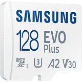 SAMSUNG EVO Plus 128 GB MicroSDXC UHS-I Classe 10, Scheda di memoria bianco, 128 GB, MicroSDXC, Classe 10, UHS-I, 130 MB/s, 130 MB/s