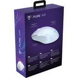Turtle Beach Mouse da gioco RGB wireless Pure Air ergonomico e ultraleggero, con sensore ottico a 26K DPI, dotato di batteria da 125 ore, sistema wireless doppio, switch ottici TITAN, Bluetooth e illuminazione RGB. Guscio semitrasparente Bianco bianco