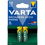 Varta -T399B Batterie per uso domestico Batteria ricaricabile, Stilo AA, Nichel-Metallo Idruro (NiMH), 1,2 V, 2 pz, 1600 mAh