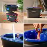 Vileda Set H2PrO Spin Mop, Tergipavimento Nero/Rosso