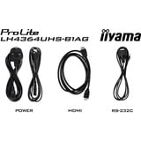 iiyama LH4364UHS-B1AG, Public Display Nero (opaco)
