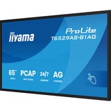 iiyama T6529AS-B1AG Monitor PC 163,8 cm (64.5") 3840 x 2160 Pixel 4K Ultra HD LED Touch screen Nero, Monitor LED Nero (opaco), 163,8 cm (64.5"), 3840 x 2160 Pixel, 4K Ultra HD, LED, 6,5 ms, Nero