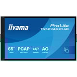 iiyama T6529AS-B1AG visualizzatore di messaggi Design chiosco 163,8 cm (64.5") LED Wi-Fi 420 cd/m² 4K Ultra HD Nero Touch screen Processore integrato Android 24/7, Monitor LED Nero (opaco), Design chiosco, 163,8 cm (64.5"), LED, 3840 x 2160 Pixel, Wi-Fi, 24/7