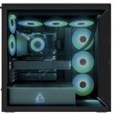 ARCTIC Xtender VG Black (Tinted Glass) Midi Tower Nero, Chassis Tower Nero (opaco), Midi Tower, PC, Nero, EATX, Metallo, Vetro temperato, Gaming