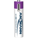 Ansmann Batteria Li-Ion Micro AAA tipo 500 (min. 400 mAh), confezione da 4 bianco/Viola