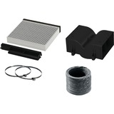 Bosch DWZ1DX1I4 accessorio per cappa Kit di riciclaggio della cappa da cucina Kit di riciclaggio della cappa da cucina, Nero, Grigio, Bosch, 6 pz