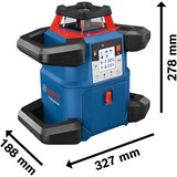 Bosch GRL 600 CHV Livella rotatoria 60 m 630-650 nm, Laser rotante blu, 60 m, 1,5 mm/m, 8,5°, 600 m, 600 Giri/min, Orizzontale/Verticale