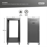 Digitus Rack universale da 19 pollici con ruote, Chassis server rack Nero