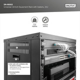 Digitus Rack universale da 19 pollici con ruote, Chassis server rack Nero