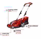 EINHELL RASARRO 36/36, 3413282, Rasaerba rosso/Nero