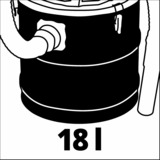 EINHELL TC-AV 1718 D 1200 AW 18 L Nero, Rosso, Vuoto di cenere rosso/Nero, 18 L, Senza sacchetto, Nero, Rosso, 1 m, 3,6 cm, Secco