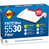 FRITZ! FRITZ!Box 5530, Router in fibra ottica Box 5530, Wi-Fi 6 (802.11ax), Dual-band (2.4 GHz/5 GHz), Collegamento ethernet LAN, Bianco, Router da tavolo