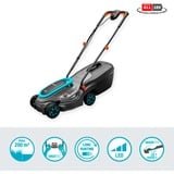 GARDENA Tosaerba a batteria PowerMax 32/18V P4A set pronto all'uso, 18Volt, Rasaerba Nero/grigio