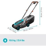 GARDENA Tosaerba a batteria PowerMax 32/18V P4A set pronto all'uso, 18Volt, Rasaerba Nero/grigio