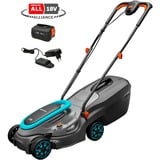 GARDENA Tosaerba a batteria PowerMax 32/18V P4A set pronto all'uso, 18Volt, Rasaerba Nero/grigio