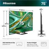 Hisense ULED 75E8S MiniLED, QLED TV Nero/grigio scuro