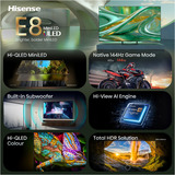 Hisense ULED 75E8S MiniLED, QLED TV Nero/grigio scuro