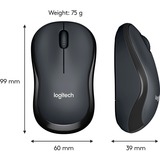 Logitech B220 Silent mouse Ambidestro RF Wireless Ottico 1000 DPI Nero, Ambidestro, Ottico, RF Wireless, 1000 DPI, Nero