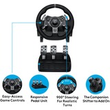 Logitech G920 Driving Force Nero USB 2.0 Sterzo + Pedali Analogico/Digitale PC, Xbox One, Xbox Series S, Xbox Series X Nero, Sterzo + Pedali, PC, Xbox One, Xbox Series S, Xbox Series X, D-pad, Analogico/Digitale, Cablato, USB 2.0