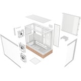 Thermaltake CA-1Y7-00M6WN-WS, Chassis Tower bianco/legno