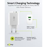 goobay Caricatore rapido duale USB-C PD GaN 30 W, wh, Caricabatterie bianco