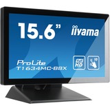 iiyama ProLite T1634MC-B8X monitor touch screen 39,6 cm (15.6") 1920 x 1080 Pixel Multi-touch Multi utente Nero, Monitor LED Nero, 39,6 cm (15.6"), 450 cd/m², Full HD, LED, 16:9, 1920 x 1080 Pixel