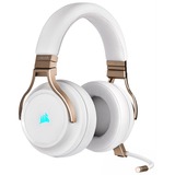 Corsair VIRTUOSO RGB Cuffia Padiglione auricolare Connettore 3.5 mm Perlato, Cuffia da gioco bianco/Oro, Cuffia, Padiglione auricolare, Giocare, Perlato, Manopola, Tiro a effetto, Multicolore