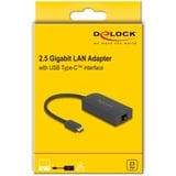 DeLOCK Adattatore USB Type-A a 2,5 Gigabit, Scheda di rete Nero