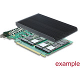 DeLOCK Scheda PCIe 5.0 x16 > 4x M.2 NVMe interni + dissipatore, Scheda di interfaccia 