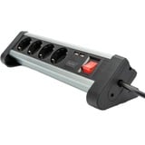 Digitus DA-70614 prolunghe e multiple 1,5 m 4 presa(e) AC Interno Nero, Argento, Ciabatta argento/Nero, 1,5 m, 4 presa(e) AC, Interno, Tipo E/F, Tipo F, Nero, Argento