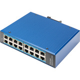 Digitus Rete Ethernet Gigabit 16 porte, Interruttore blu