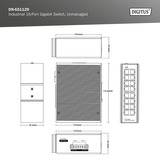 Digitus Rete Ethernet Gigabit 16 porte, Interruttore blu