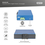 Digitus Rete Ethernet Gigabit 16 porte, Interruttore blu