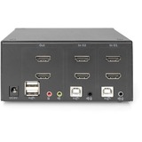 Digitus Switch KVM, 2 porte, schermo doppio, 4K, HDMI® 2 porte, schermo doppio, 4K, HDMI®, 3840 x 2160 Pixel, 4K Ultra HD, Nero