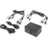 Digitus Switch KVM, 2 porte, schermo doppio, 4K, HDMI® 2 porte, schermo doppio, 4K, HDMI®, 3840 x 2160 Pixel, 4K Ultra HD, Nero