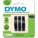 Dymo 3D Nastro Etichette a Rilievo Autoadesive | Rotoli da 9 mm x 3 m | stampa bianca su nero |Per Omega e Junior etichettatrice a rilievo| Confezione da 3, Nastro di scrittura Belgio, 3 m, 3 pz, 89 mm, 105 mm, 50 mm