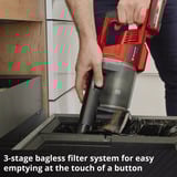 EINHELL TE-SV 18 Li (1x 4,0), Aspirapolvere verticale rosso/Nero