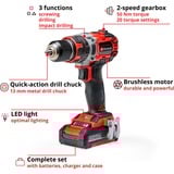 EINHELL TP-CD 18/50 Li-i BL, Cordless rosso/Nero