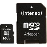 Intenso 16GB MicroSDHC Classe 10, Scheda di memoria 16 GB, MicroSDHC, Classe 10, 25 MB/s, Resistente agli urti, A prova di temperatura, Resistente all’acqua, A prova di raggi X, Nero