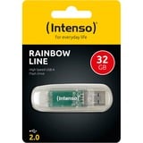 Intenso Rainbow Line unità flash USB 32 GB USB tipo A 2.0 Trasparente, Chiavetta USB trasparente, 32 GB, USB tipo A, 2.0, 28 MB/s, Cuffia, Trasparente