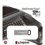 Kingston DataTraveler Drive Flash USB Kyson da 128GB, Chiavetta USB argento, 128 GB, USB tipo A, 3.2 Gen 1 (3.1 Gen 1), 200 MB/s, Senza coperchio, Argento