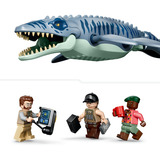 LEGO Jurassic World Attacco del Mosasauro alla barca, Giochi di costruzione Giocattolo con Nave, Dinosauro e Elicottero, Regalo 7+, Set da costruzione, 7 anno/i, Plastica, 703 pz, 1,07 kg