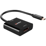 Lindy 43269 adattatore grafico USB 3840 x 2160 Pixel Nero, Convertitore Nero, USB tipo-C, Uscite Displayport, 3840 x 2160 Pixel